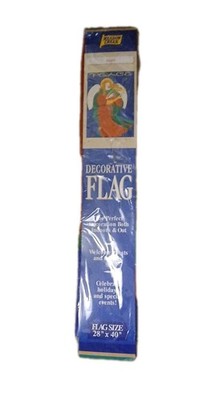 NIP Unopened Meadow Creek Flag Peace Angel with Harp 28'' x 40'' Christmas