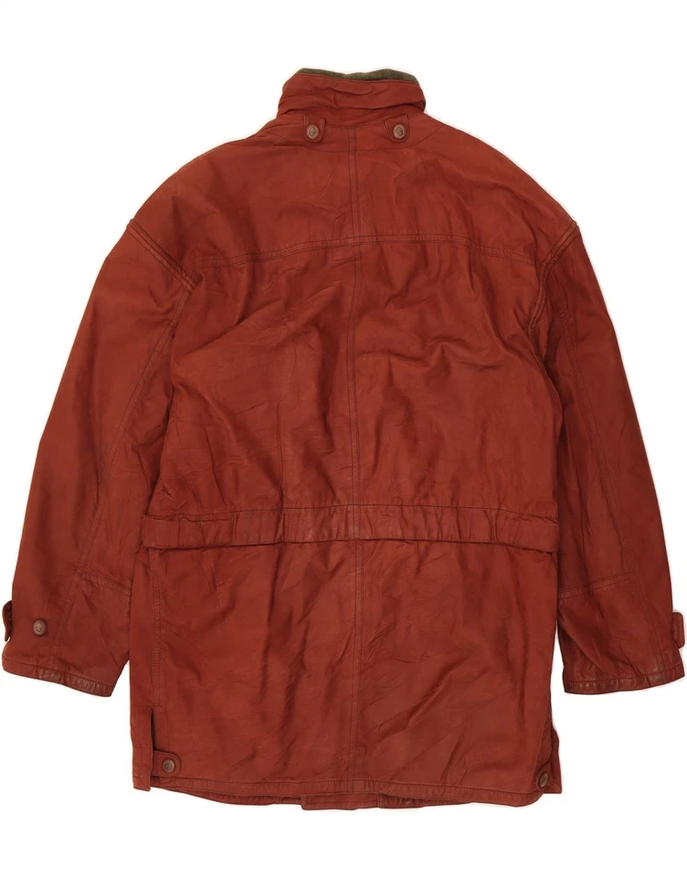 GIMO'S Mens Leather Coat UK 44 2XL Brown Leather BG10 - Image 2 of 3