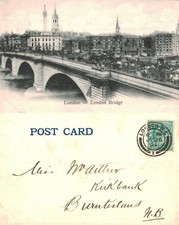 Alte Postkarte - London Bridge and The Monument 1903 POSTED