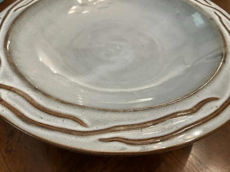 "Centro de mesa de pedestal de cerámica azul con patas frutero redondo de 15,5""" Foto 4 de 4