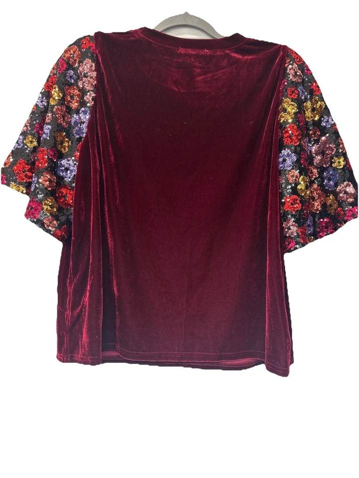 Caballete Mujer Talla Mediana! Impresionante Lentejuelas Terciopelo Antropología Boho RARO Foto 4 de 4