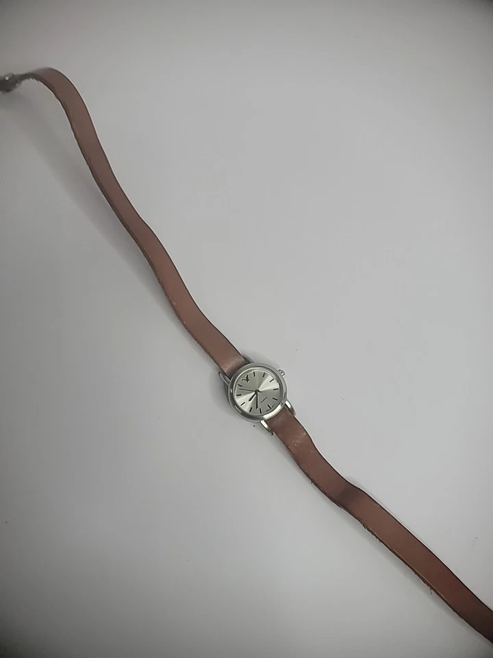 Vintage AEO American Eagle Outfitters Silver Tone Brown Wrap Strap Snap Womens - Image 3 of 4