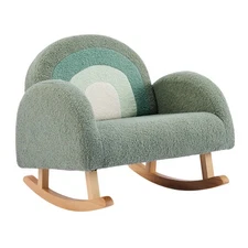 Kids Rocking Chair, Teddy Fleece Toddler Sofa, Children's Chair for Playroom