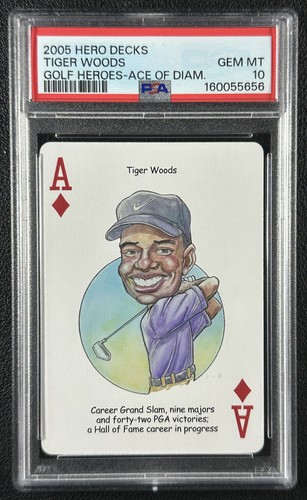 TIGER WOODS PSA 10 2005 HERO DECKS GOLF HEROES ACE OF DIAMONDS 5656