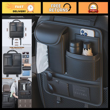 Backseat Car Organizer with 5 Storage Pockets Foldable Food Tray - Kick Mats