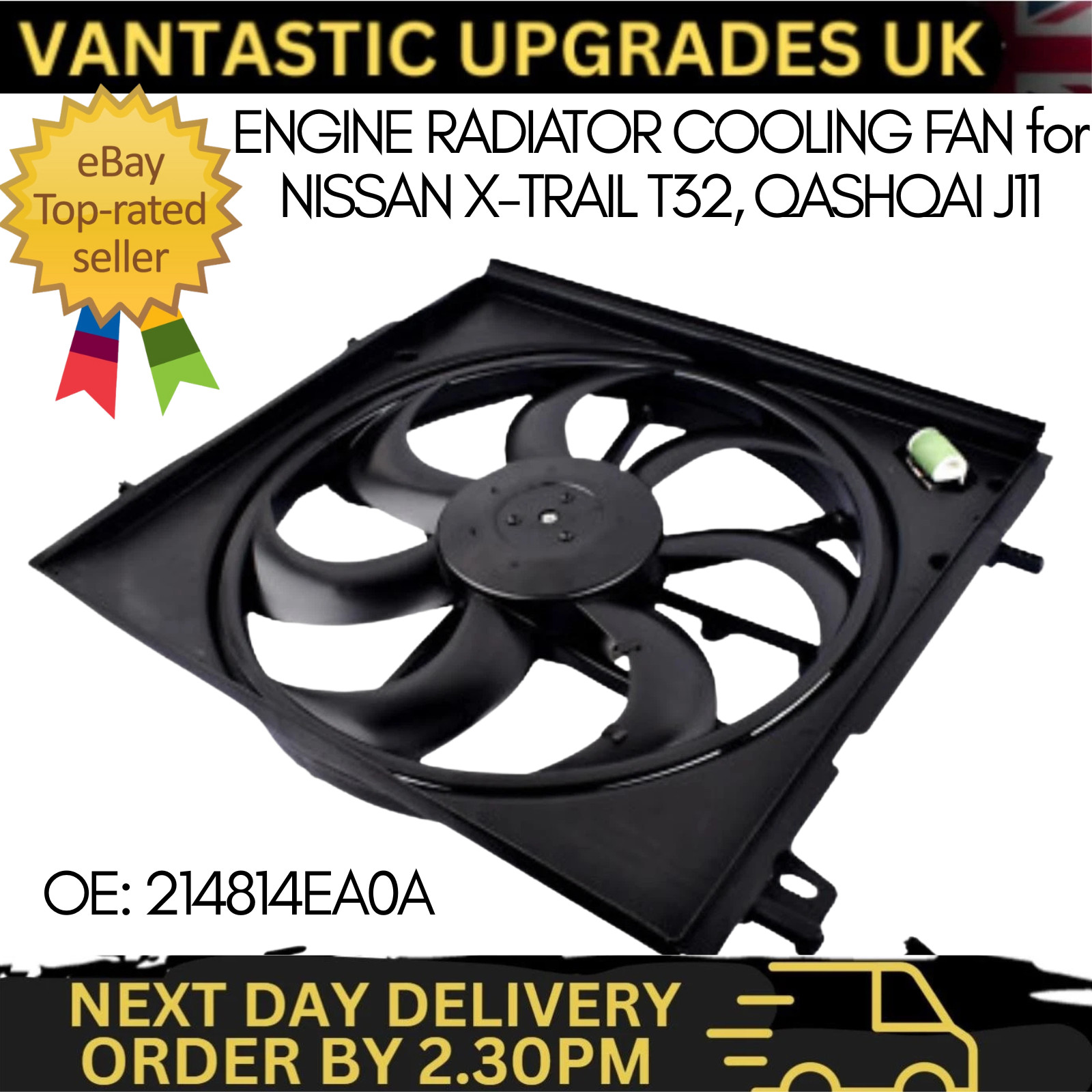 ENGINE RADIATOR COOLING FAN 214814EA0A FOR NISSAN X-TRAIL T32, QASHQAI J11