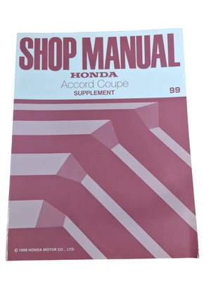 Manuel D'Atelier Honda Accord Coupé Supplément 1999 99 Première Édition - Photo 1/4