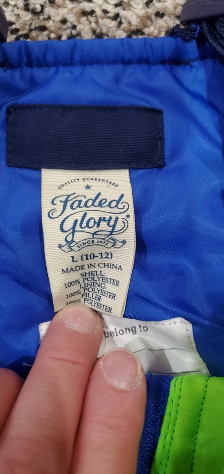 Baberos de nieve Faded Glory azul oscuro grandes tamaño 10-12 hechos a mano expandidos para un vientre Foto 4 de 4