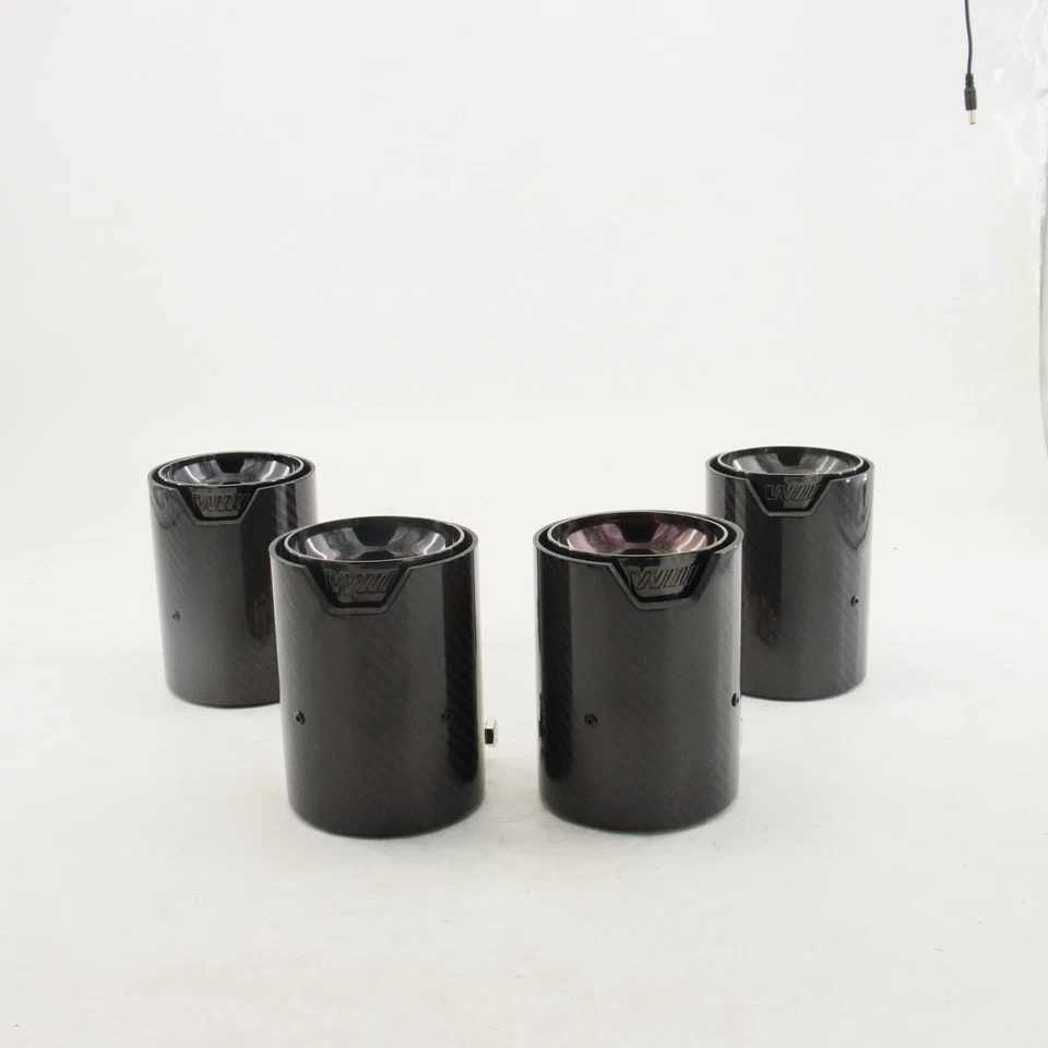 4PCS For BMW F80 M3 F82 M4 Carbon Fiber Stainless Steel Tip 70MM 15-19 Black US Foto 2 de 4