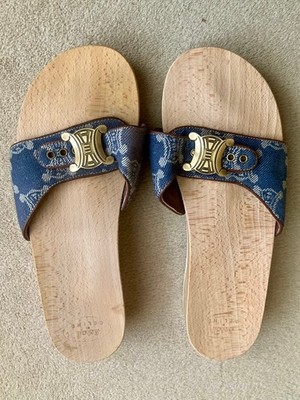 NEU Schuhe Pantoletten Dr. Scholl's Indigo 39 CELINE Shoes Denim Sandals Zoccoli