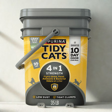 Purina Tidy Cats 4-in-1 Clumping Cat Litter 35lb Pail Odor Control Low Dust