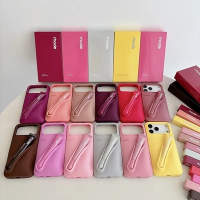 Rhode Summer Lip Case Covers for iPhone 17 16 15 14 13 12 11 Pro Max OO Skins UK
