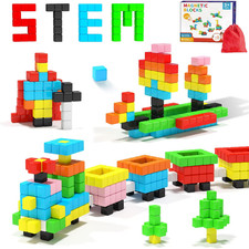 40Pcs Magnetic Blocks -Ideal Gifts for 3 4 5 6 Year Old,Stem Learning Toys for 3