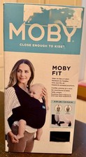 Moby Fit Black Baby Carrier 8-30 lbs, Black, Open Box