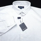 Mizzen+Main Button PERFORMANCE Shirt -XL White Blue Tan Classic No Tuck -Texture