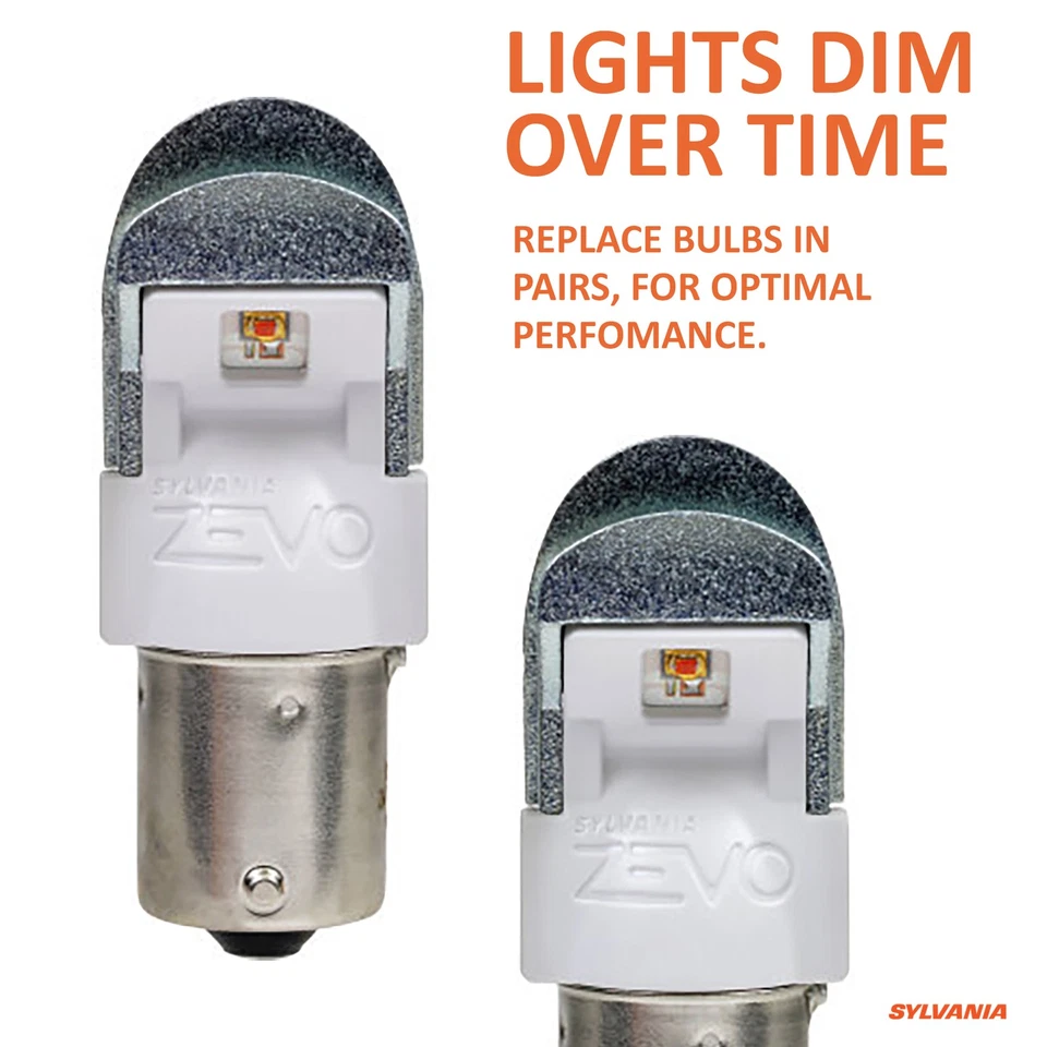 SYLVANIA 1156 ZEVO LED Amber Bulbs – Park & Turn Signal Bright Upgrade (2PK) - Image 2 of 4