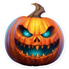 Pumpkin Jack O'Lantern - Vinyl Decal Sticker - Car Window Laptop - ebn9411