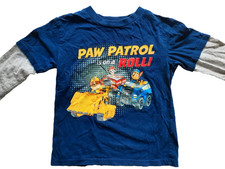 Paw Patrol Boys T-Shirt Navy Rubble Marshall Chase Long Sleeve Medium 5-6