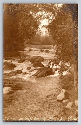 RPPC Fall Brook Solon Maine Waterfall Rapids Postmarked 1923 Postcard