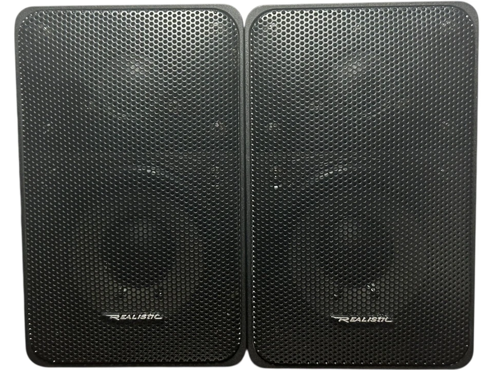 Par Realistic Minimus 7 Alto-falantes Cat No 40-2030A Preto 8 Ohms 40W - Imagem 2 de 4