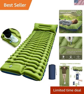 Camping Sleeping Pad, Ultralight Camping Mat with Pillow, Built-in Foot Pump ...