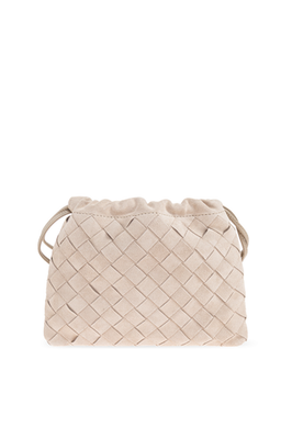 BOTTEGA VENETA Dustbag Small $1850 Beige Suede Shoulder Bag New | eBay