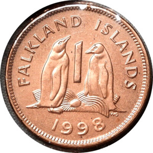 elf Falkland Islands 1 Penny 1998 Penguin  Bird