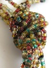 Vintage Estate Multi Strand Seed Bead Tassel Necklace 34" With 5 1/2" Drop Glass — photo 4