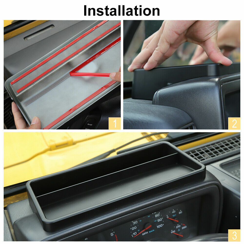 Dash Storage Box Tray Holder Center Console Organizer for Jeep Wrangler TJ 1997+