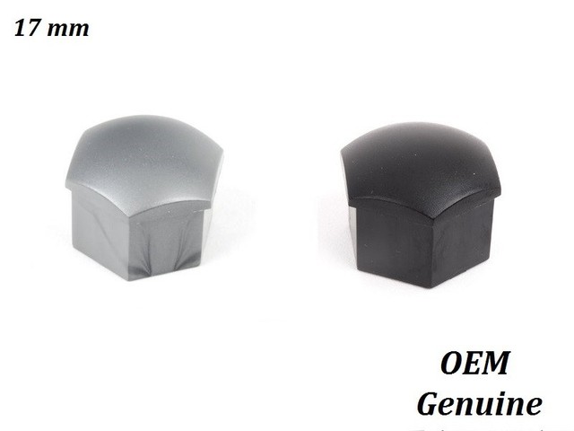 Audi TT A3 A4 A6 A8 Wheel Bolt Nut Plastic Cap Cover Grey Black 17mm GENUINE OEM Audi TT A3 A4 A6 A8 Wheel Bolt Nut Plastic Cap Cover Grey Black 17mm GENUINE OEM