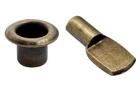 Antique Brass Shelves Support Plug In Ø5mm Spoon Shaped Pins with Sleeve