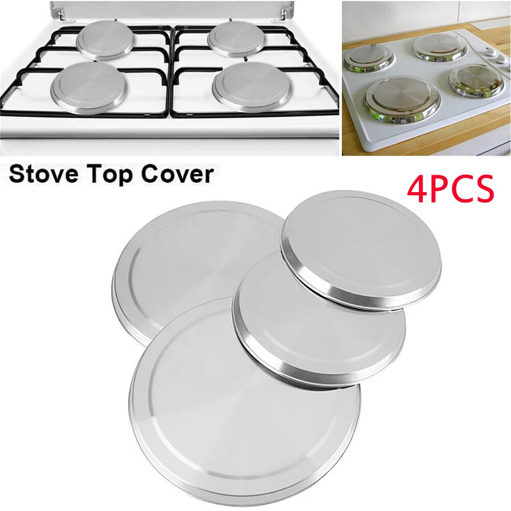 Electric Stove Burner Covers, Stainless Steel Round Kitchen Stove Top  Burner Covers Cooker Protection, Set of 4, 2pcs 8.3 and 2pcs 6.7