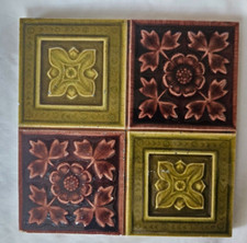 STRIKING ARTS & CRAFTS DESIGN 6 INCH TILE LATE 19TH CENTURY