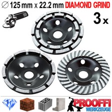 3 x Profi Diamant Schleifteller Schleif Topf Scheibe Turbo Segment Ø 125 mm RM