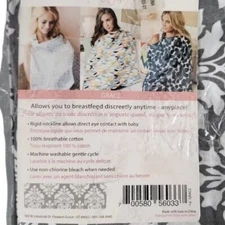 Nursing Cover Breastfeeding Udder Covers Gray Grace Pattern Cotton New