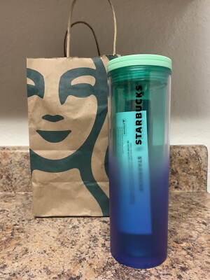 starbucks blue green tumbler