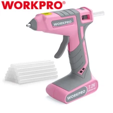 WORKPRO 7.2V Cordless Hot Melt Glue Gun Rechargeable Glue Gun w/20PC Glue Sticks