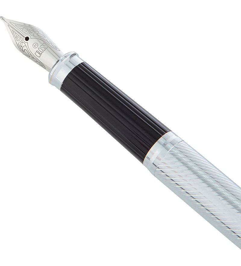 Pluma Estilográfica Cross Century II Cromada Pluma Pt Mediana Nueva En Caja Foto 2 de 3