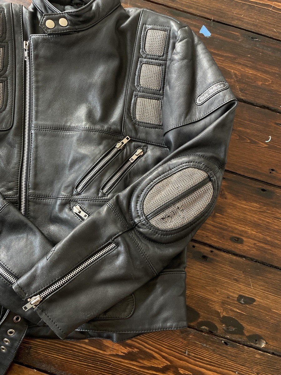 RARE Vintage Hein Gericke Black Leather Biker Motorcycle Chain