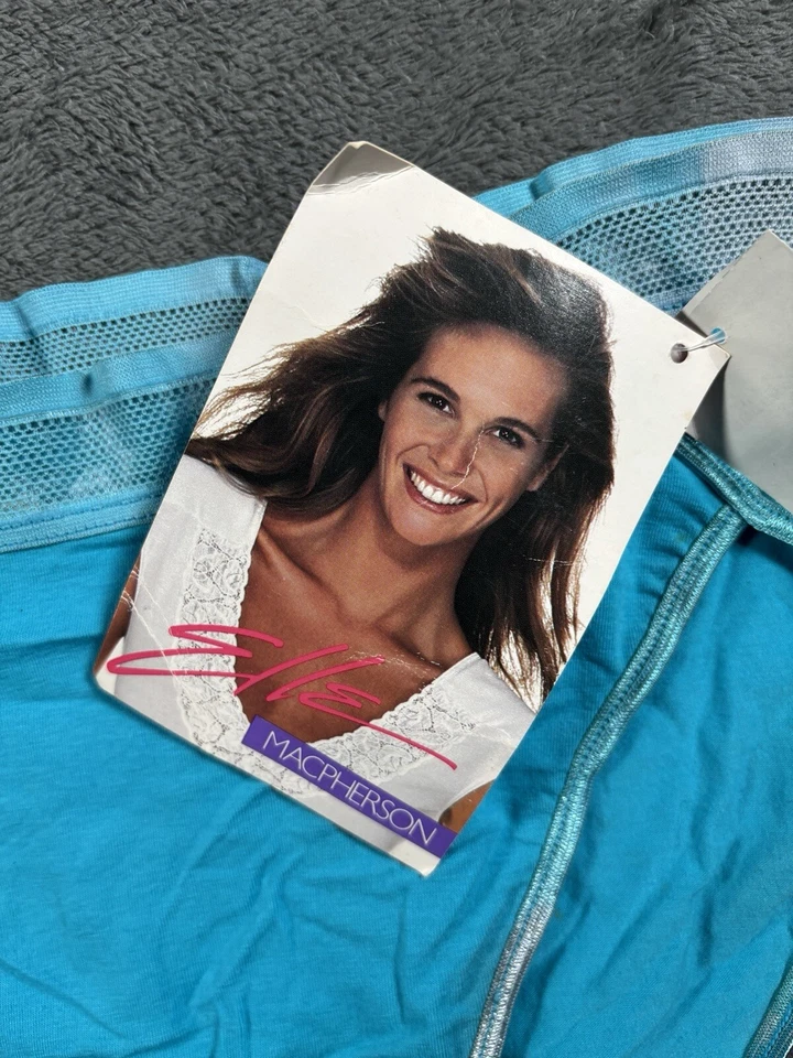 Sexy Bragas DE COLECCIÓN Elle Macpherson Grandes Años 90 Tiro Alto Encaje Banda Azul Nuevas de Lote Antiguo Foto 4 de 4