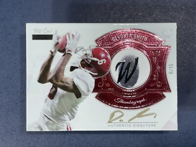JERSEY# 6/15 Wild Card Matte White DeVonta Smith Thumbagraph RC Auto Rookie Card