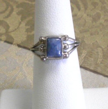 Native American Southwestern Sterling Silver Blue Stone Ring Size 5-5.25