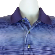 Men's Ben Hogan Golf Polo Shirt Size M Performance S/S Purple Striped Polyester