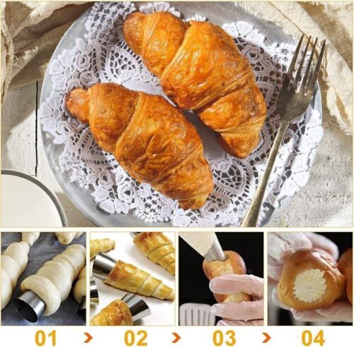 30Pcs Stainless Steel Pastry Molds Set-Cream Horn&Cannoli Tubes for Baking Cone - Picture 5 of 9
