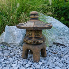 Oki-Gata japoński. Kamienna latarnia kamienna rzeźba 38 cm 11 kg złoto beton mrozoodporny