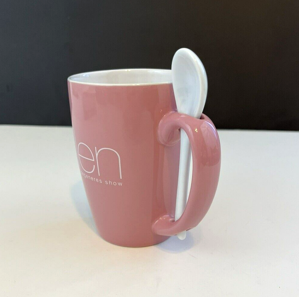 Ellen ~ The Ellen Degeneres Show~ Pink~Coffee-Tea Mug/Cup With  Spoon~Collectible | eBay