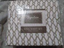 King Brown 4 Pc Sheet Set Polyester Wrinkle Resistant Bed Sleep Patterned NEW 