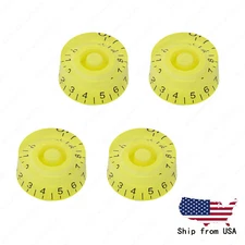 4 Pcs Yellow Electirc Guitar Control Knobs Speed Dial Knobs for Les Paul SG