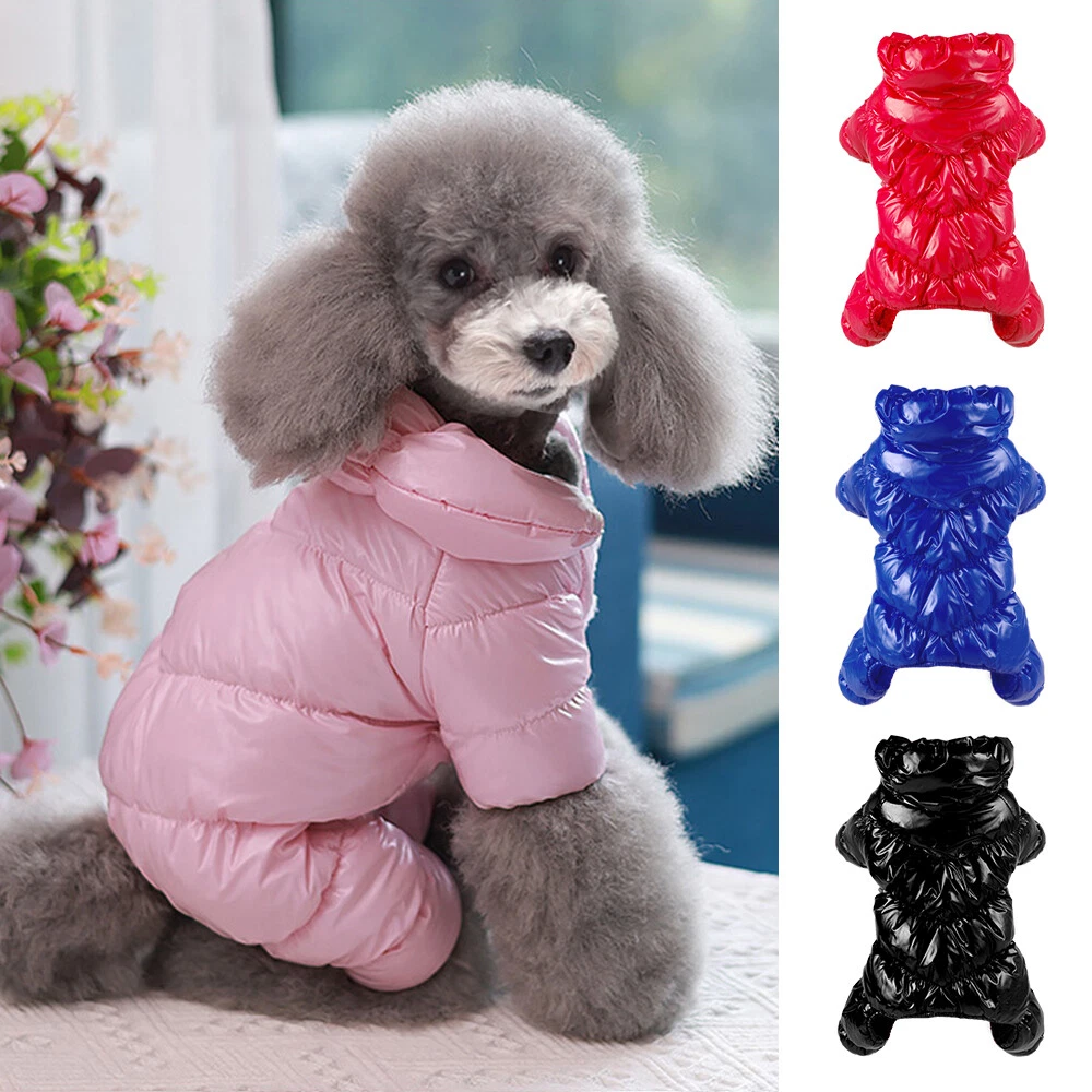 Puppy Waterproof Jumpsuit Soft Fleece Lined Warm Jacket 4 Legs Dog Winter  Coats