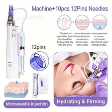 Skin Rejuvenation Micro Pen Device With 12 Pin Replacement Cartridges